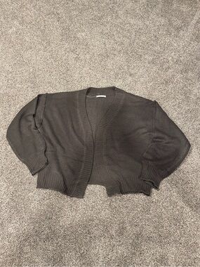 Staccato Relaxes Short Open-Front Women's Cardigan Sweater - Dark Gray size XL